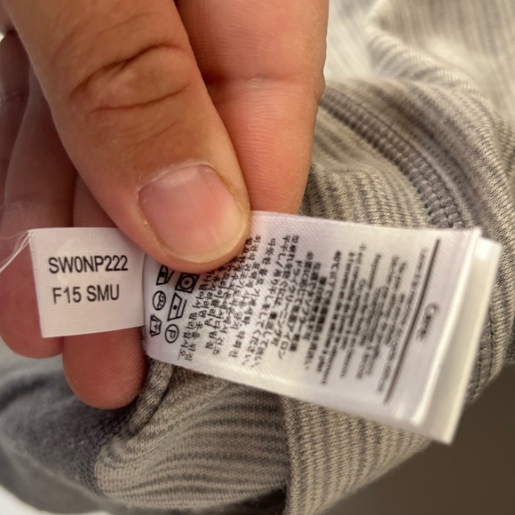 Smartwool Grey Stripe ¼ Zip 100% Merino Wool Women's Long Sleeve Top Size Medium - Picture 8 of 9